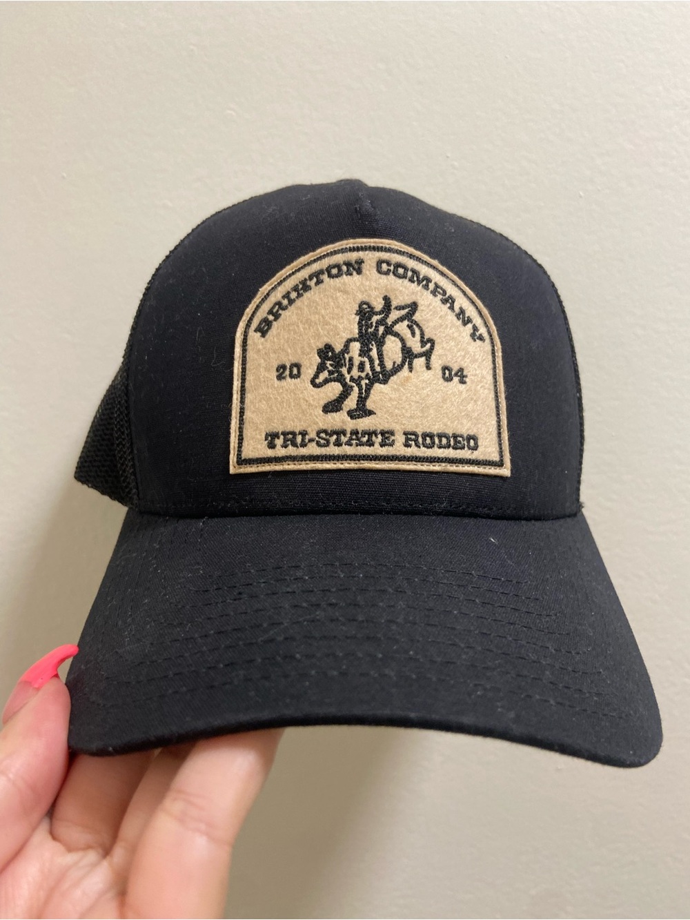 Brixton Black Trucker Cap with Tan Rodeo Patch